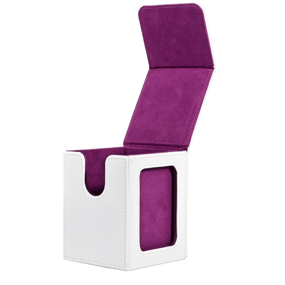 

Display Window Trading Card Storage Box Single Sleeved Cards Card Deck Box Collection white purple