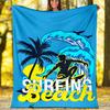 Surf Theme Printed Blanket - Perfect for Couch, Bed, Travel & Outdoor Use | Machine Washable, Cozy & Durable.