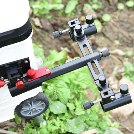 Dvojitý držák rybářského prutu Nastavitelný o 360 stupňů Hliníková slitina hořčíku Vysoce výkonný stojan na rybářské pruty Venkovní příslušenství pro rybaření