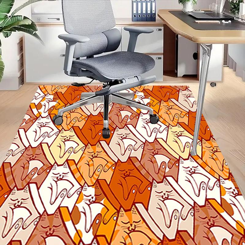 1PC Cat Pattern Non-Slip Floor Carpet Compatible for Office&Living Room&Dining Room - Flat-Weave Machine- Soft & Pattern-E307
