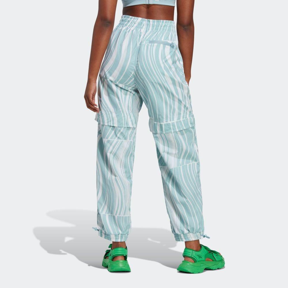 adidas Gestreifte Logo-Print Kordelzug Jogginghose Damen Unterteile Blau HT1103