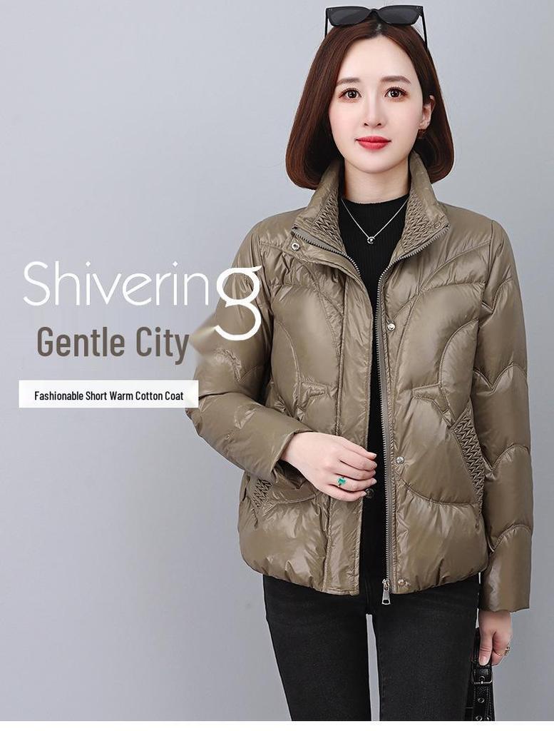 2024 Korean Style Women's Shiny Down Jacket - Winter Fashion Loose Fit, Thick Warm Coat for Mid-Aged Women