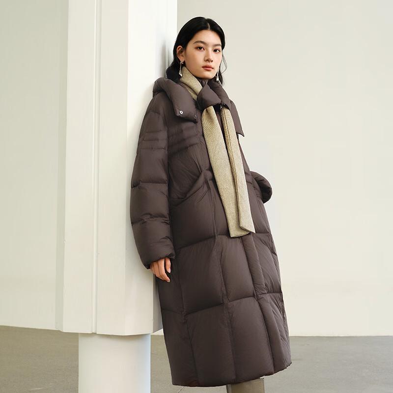 Aolilai Chen Duling Women's Detachable Hooded Long Down Jacket