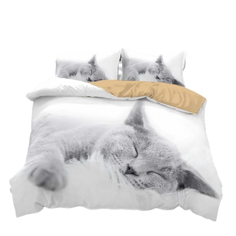 Cuete House Bedding 3D Digital Printing Cute Dog Duvet Quilt Cover Pillowcase Fashion Three-piece Set