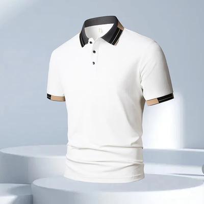 Nueva Camisa Casual de Negocios para Hombre de Manga Corta Color Sólido Camisa Polo Moderna Transpirable Cómoda Versátil Top