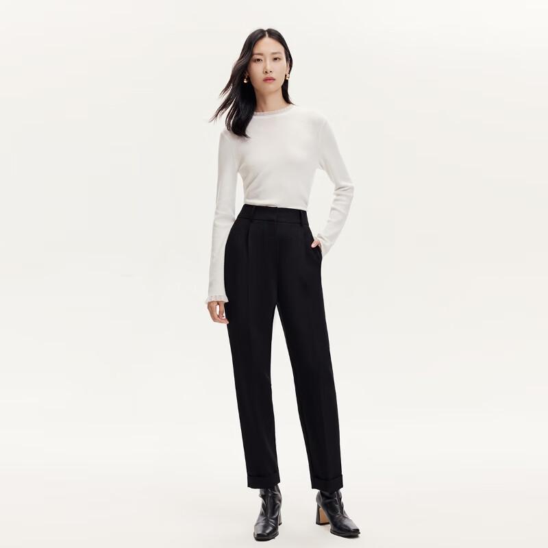 

VEROMODA Women s Tapered Ankle Pants with Ribbon Detail S