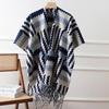 Women Long Ethnic Style Tassel Double Sided Warm Travel Shawl Cape