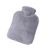Large Water-Filled Women's Hot Water Bottle with Solid Color Flannel Cover, 2000 Ml Capacity