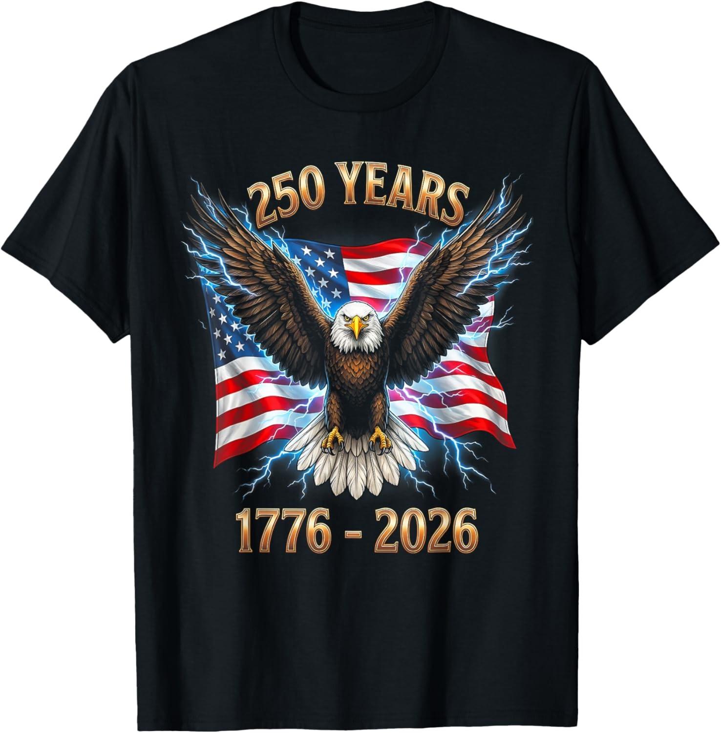 250th Birthday 250 Years USA 1776 2026 T-Shirt S