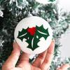 Christmas Ball Ornaments White Foam Balls with Leaf/Bear Pattern Xmas Tree Hanging Ornaments for Holiday Home Tree Decor