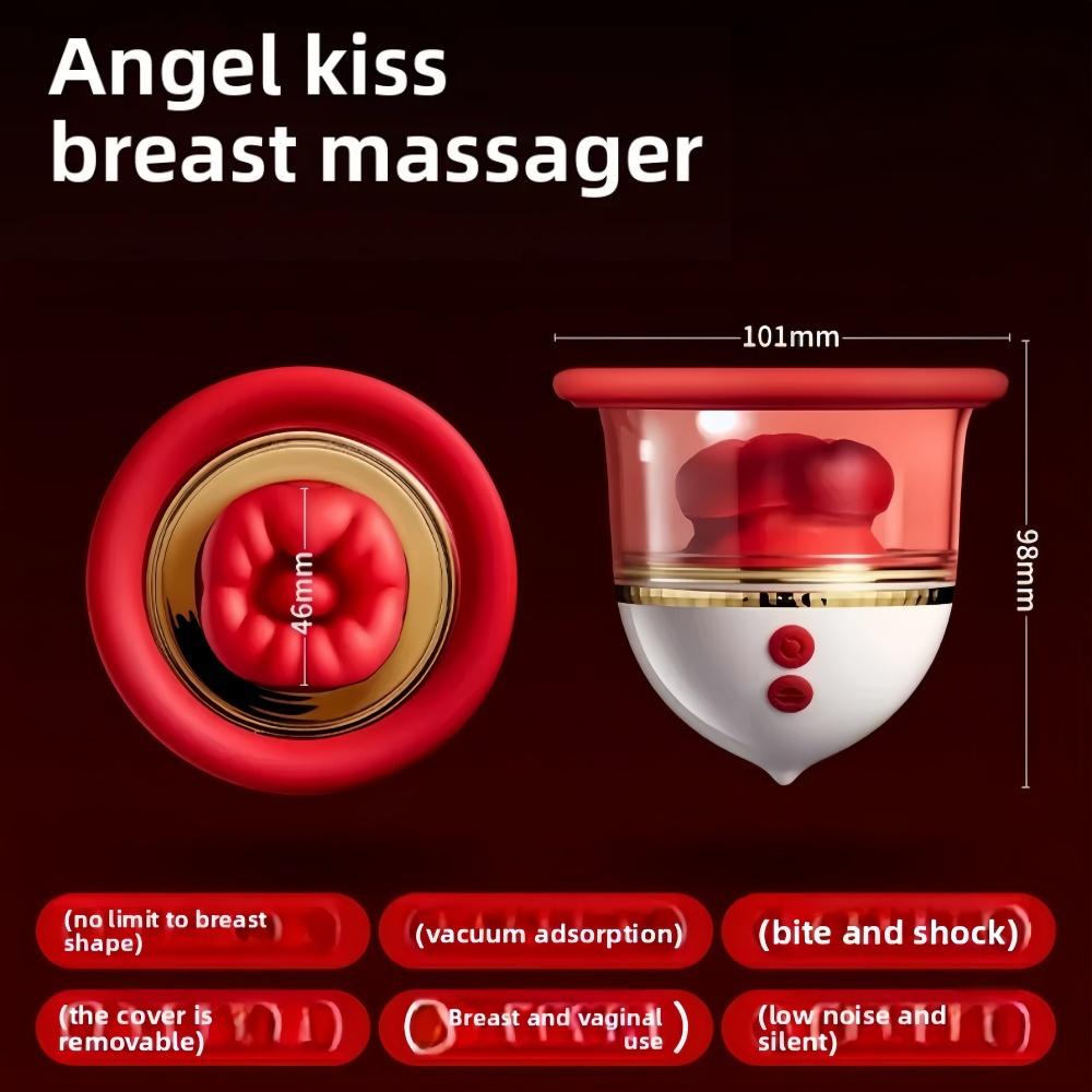 Rechargeable Portable Nipple Licking Sucking Vibrator Female Breast Massager Clitoral Bite Vibrating Climax Sex Toy for Female Masturbation Waterproof