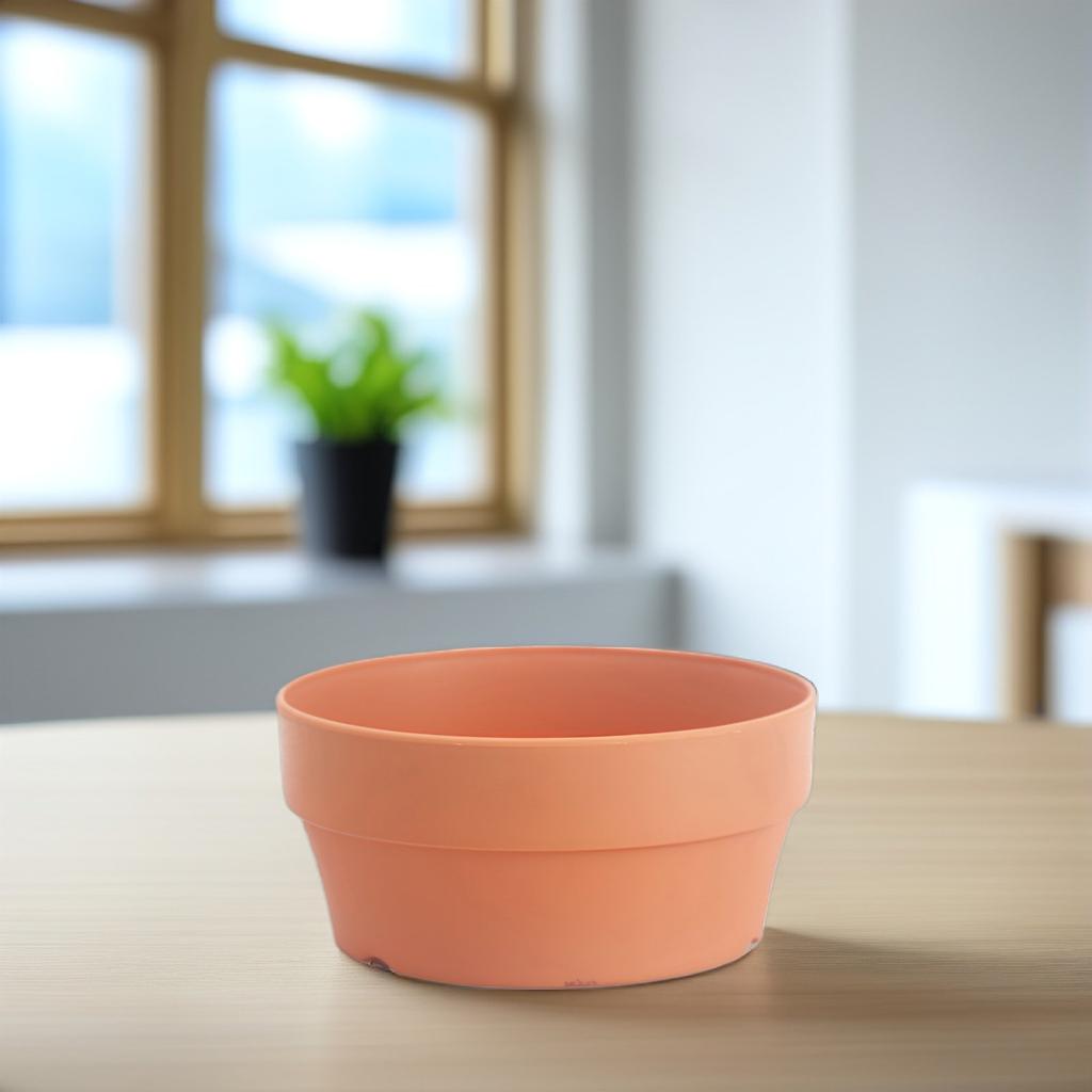 6Pcs Imitation Clay Flowerpot Round Plastic Basin with Drainage Hole Succulent Planter Indoor Outdoor Balcony Desk Garden