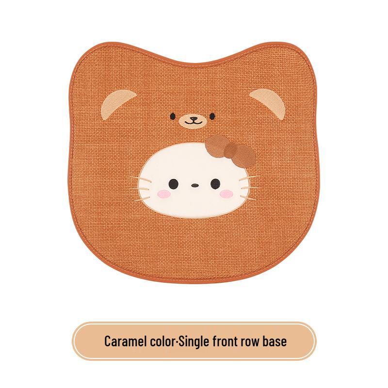 Universal Cotton Linen Cat Cartoon Car Seat Cushion for Women - Fits Volkswagen ID3