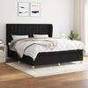 Slatted Bed Base with Mattress - Maison Exclusive - 160x200 Cm - Adjustable Headboard - Black