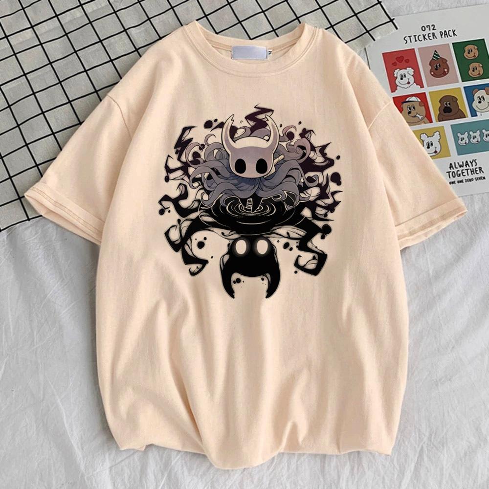 Hollow Knight Silksong Pattern Print TShirt HipHop Retro Anime Womens Clothing Comfortable Breathable and Soft Cotton