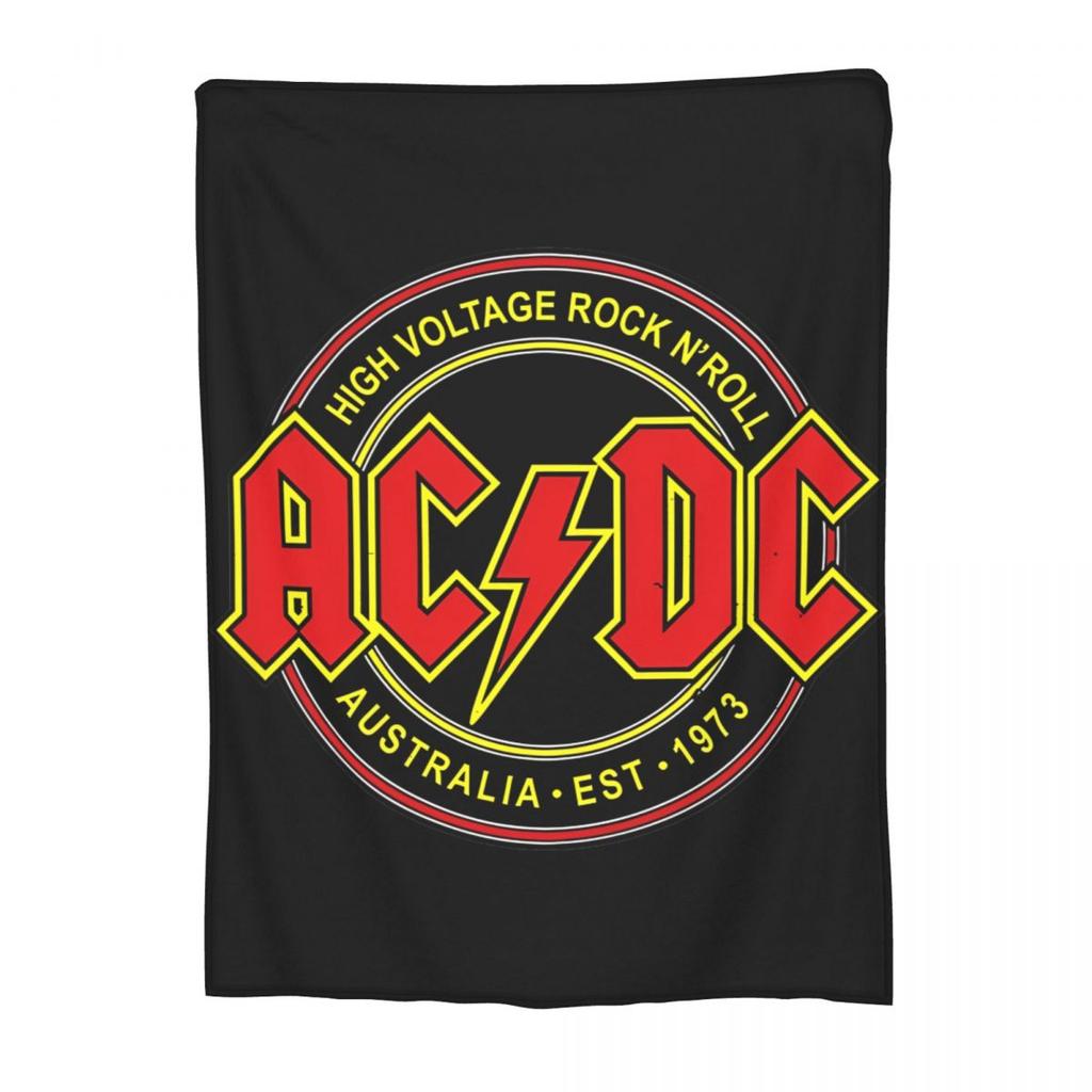 AC DC Music Band Cobertores Veludo Têxtil Decoração Portátil Super Quente Cobertores para Cama Escritório Tapete Peça