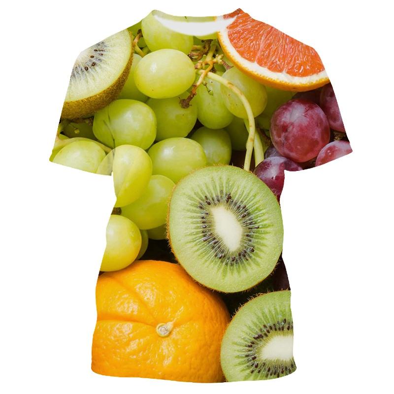 Früchte Beeren Muster Herren T-Shirt Lässig Herren Weich Locker Kurzarm Kleidung Modisch Streetwear Lustig Rundhals Oberteile