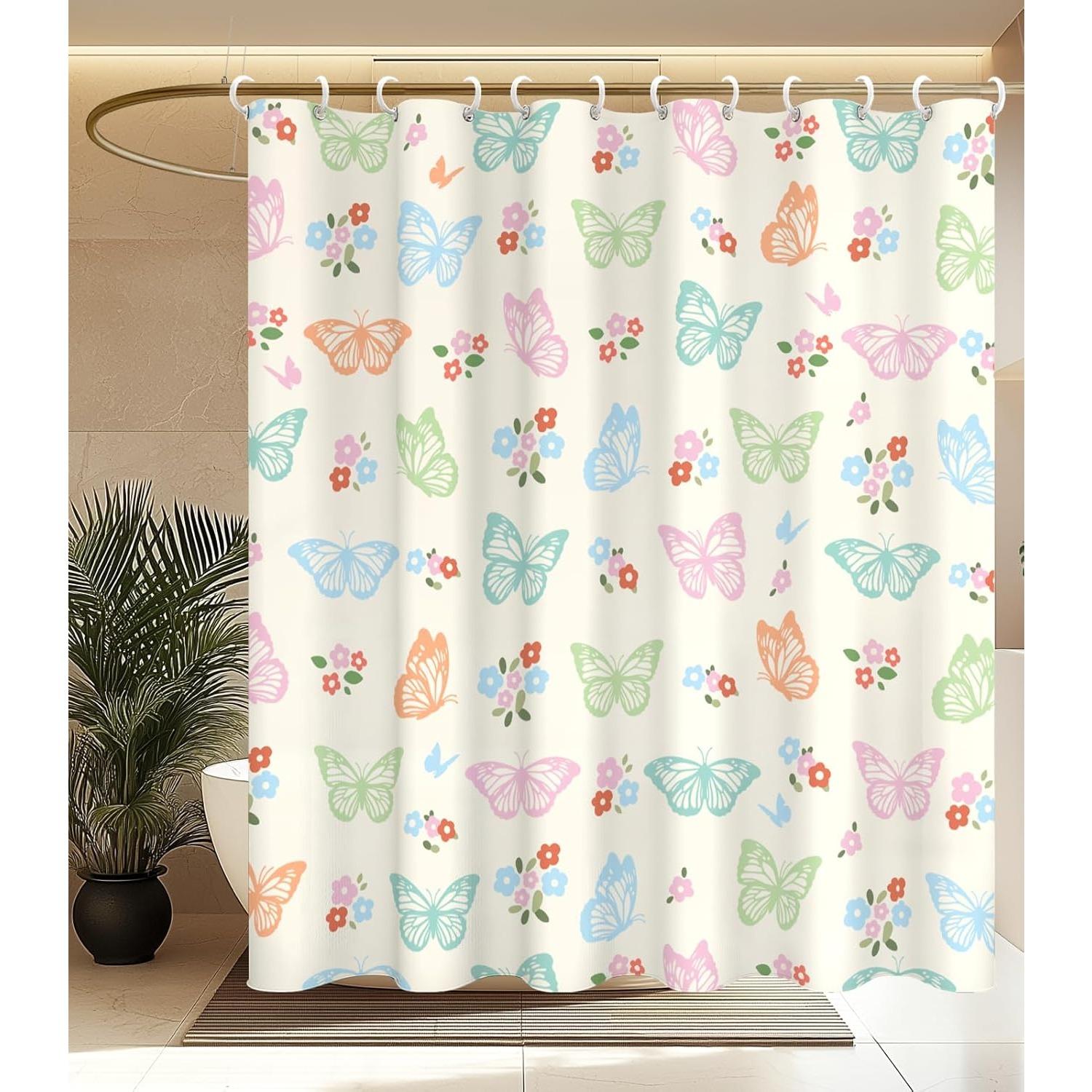 

Cute Aesthetic Decorative Modern Girly Unique Girls Design Pretty Women Waterproof Fabric Cloth Cortinas De Baño Bathtub W60H190(CM)-1 Pcs