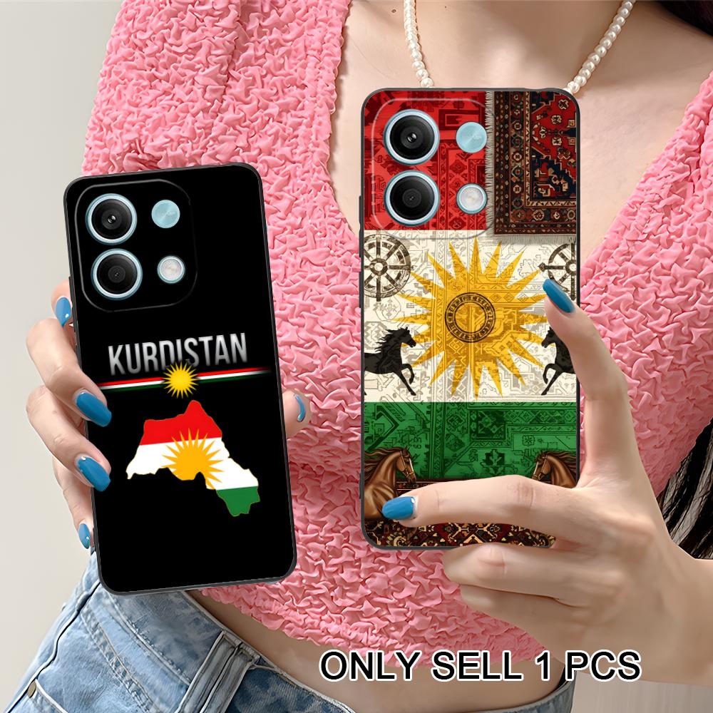 Kurdistan Flag Matte TPU Mobile Phone Case for Xiaomi Redmi 15 14 13 12 A5 3 2 1 C Plus 4G 5G Colorful Printing Cover