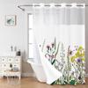 Handun Floral Double-Layer Polyester Shower Curtain