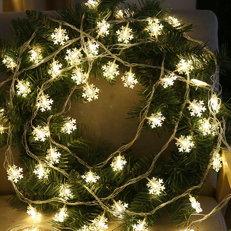 LED Snowflake String Lights for Wedding, Holiday, and Christmas Tree Ornaments