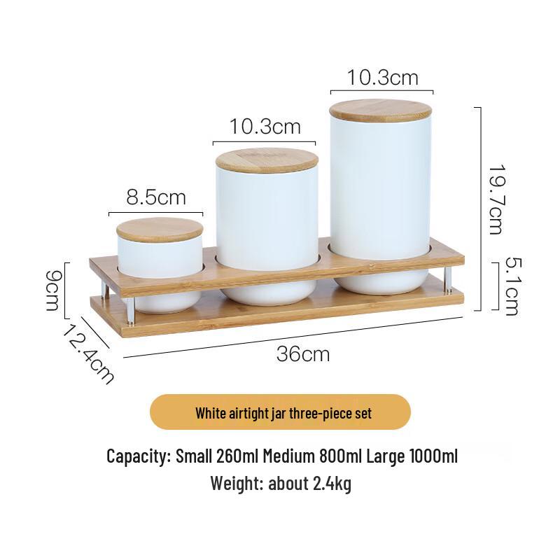 ZISIZ Ceramic Storage Jar Set with Tray