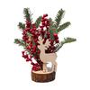 Christmas Decoration Desktop Small Tree Simulation Flower Wreath Ornament New Year Decoration Red Fruit Small Tree