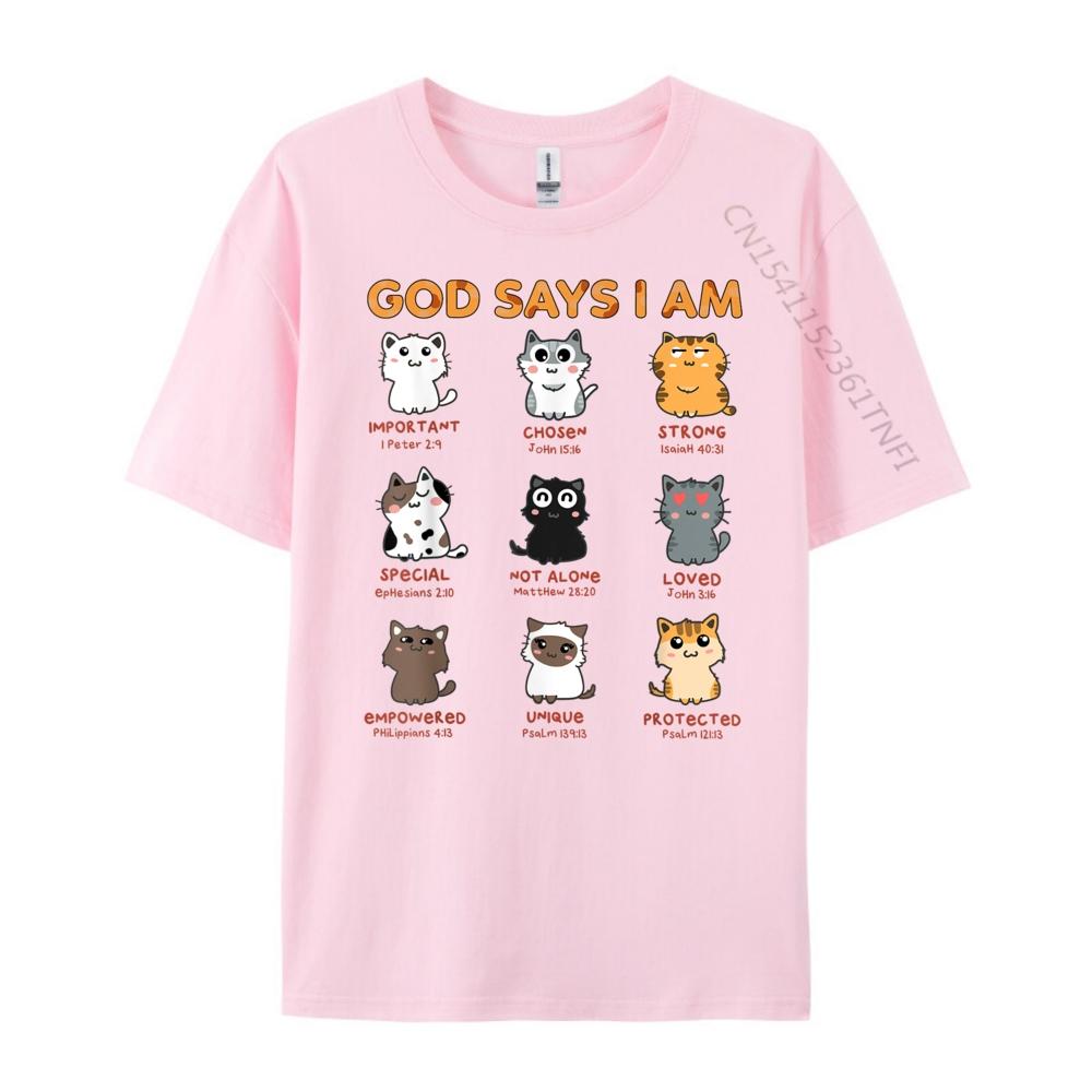 God Says I Am Kitten Cat Funny Cats Bible Verse Christian Funny T Shirts High Quality