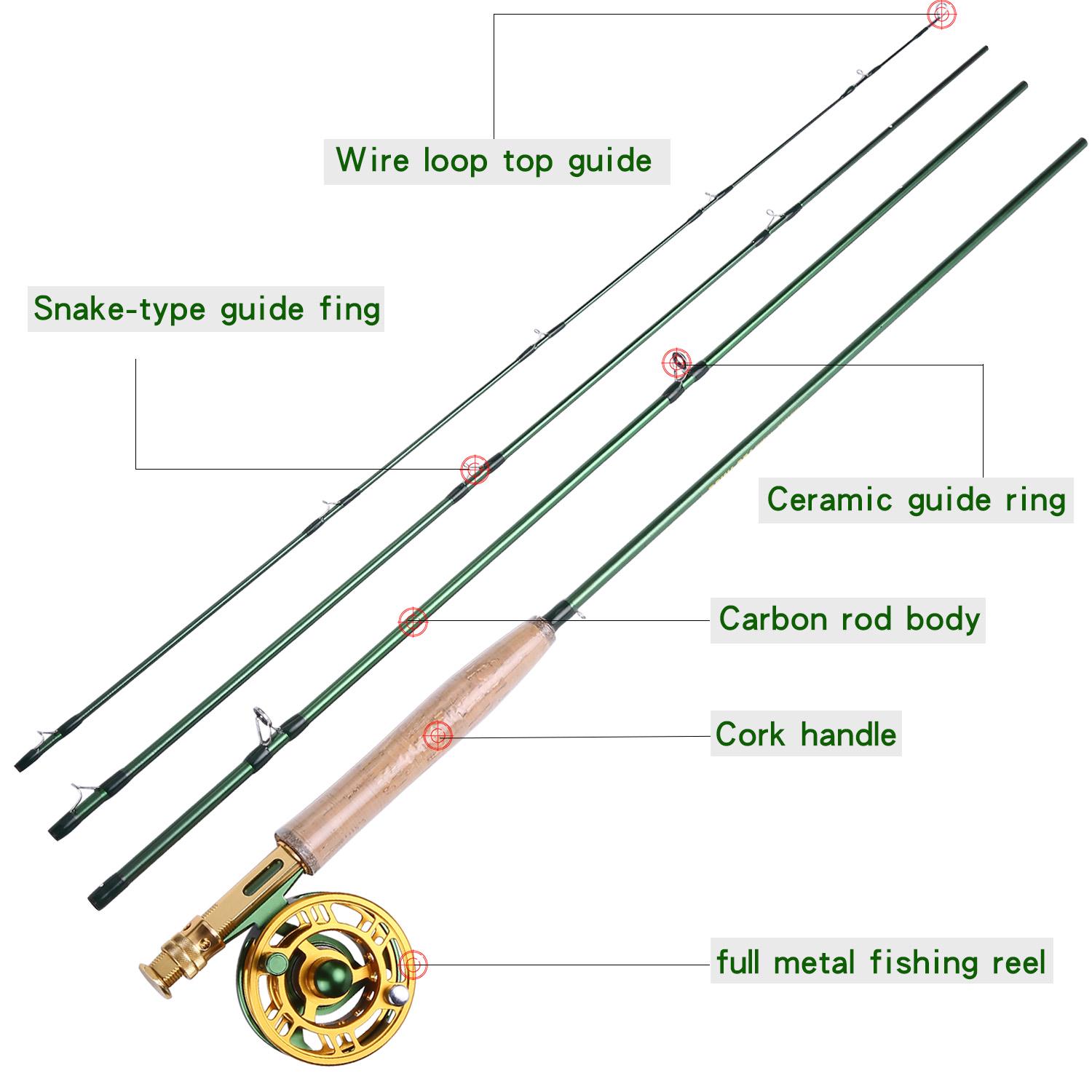 

Комбинации для нахлыста, карбоновая удочка для нахлыста, 4 предмета, 9 футов, катушка для нахлыста, 5/6, набор инструментов для нахлыста 5-6 Rod & Reel