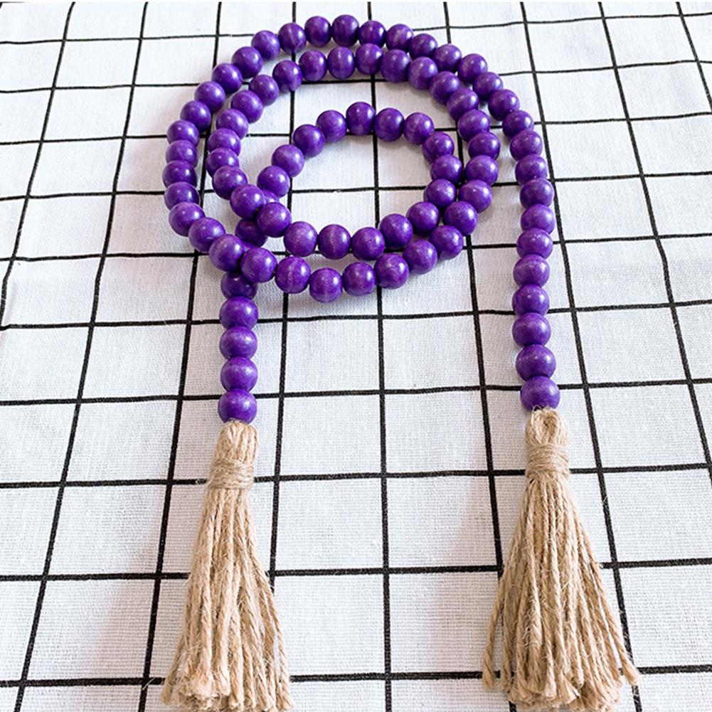 3-piece Wooden Beads Strings Pastoral Color Wooden Beads Tassels String Home Decoration Pendant