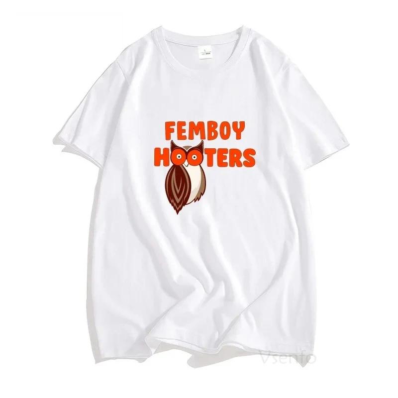 Cartoon Grafik T-Shirts Damen Sommer FeUnisex Kleidung Femboy Hooters Original Eule T-Shirt für Damen Lässig Ärmel