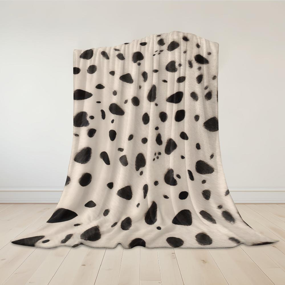Klassische Dalmatiner-Flecken Flanelldecke Warm Weich Halloween Weihnachten Sofa Warm Gemütlich Dekoratives Dekor Geschenk für Alle Jahreszeiten
