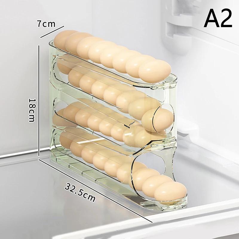 Transparent Slide Egg Storage Box 4-layer Ladder Egg Box Storage Refrigerator Side Door Large Capacity Automatic Egg Roller