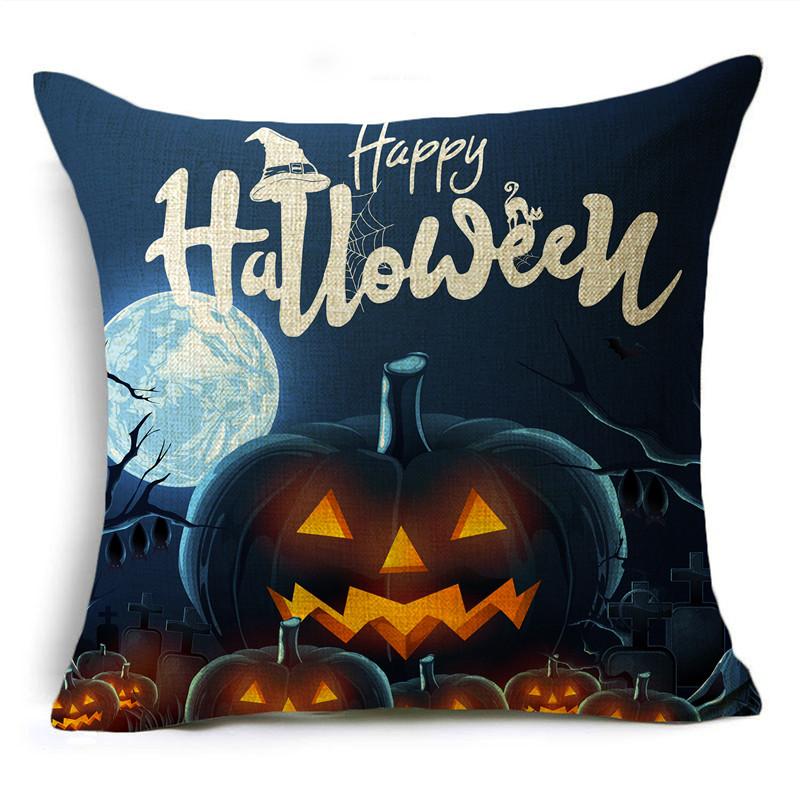 Halloween Pillow Cover Dark Moon Night Festive Atmosphere Sofa Decoration Waist Pillow Cushion Cover 40*40cm/45*45cm/50*50cm
