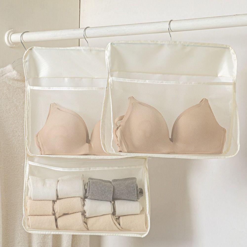 Space Saving Bra Storage Organizer Mesh Pockets Closet Organizer Premium Hanging Storage Bag  Door