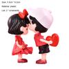 2Pcs Couple Sculptures Adorable Sweet Expression Sportswear Decorative Vivid Little Boy Girl Kiss Statues Wedding Decoration