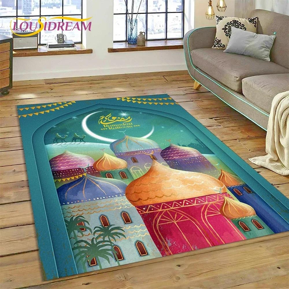 Muslimský Islám Modlitba Klečící Poly Podložky Mandala Koberec Kobereček do Ložnice Obývacího Pokoje Domácí Dekorace na Pohovku,Velká Dekorativní Podlahová Rohož