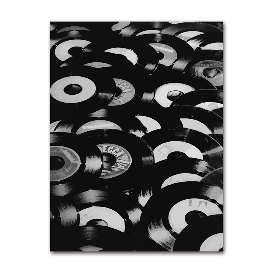 Vintage Cassette Tape and Vinyl Poster Modern Music Prints Canvas Painting Wall Art Pictures Home Room Classics Music Decoration