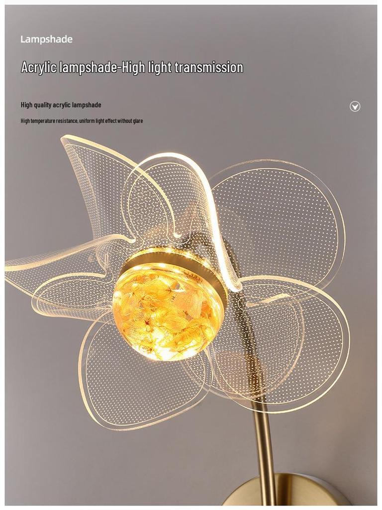 Crystal Luxury Wall Lamp: Wireless Bedside Light for Living Room & Corridor