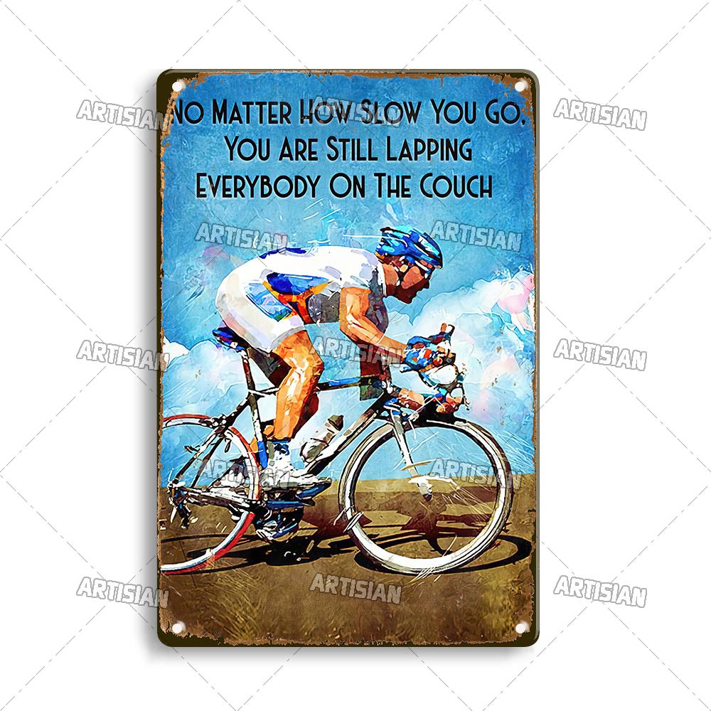Artisian Cycling Decorative Plaque Bicycle Metal Sign Bike Sport Tin Plate Wall Decor Garage Bar Pub Club Hotel Cafe Kitchen