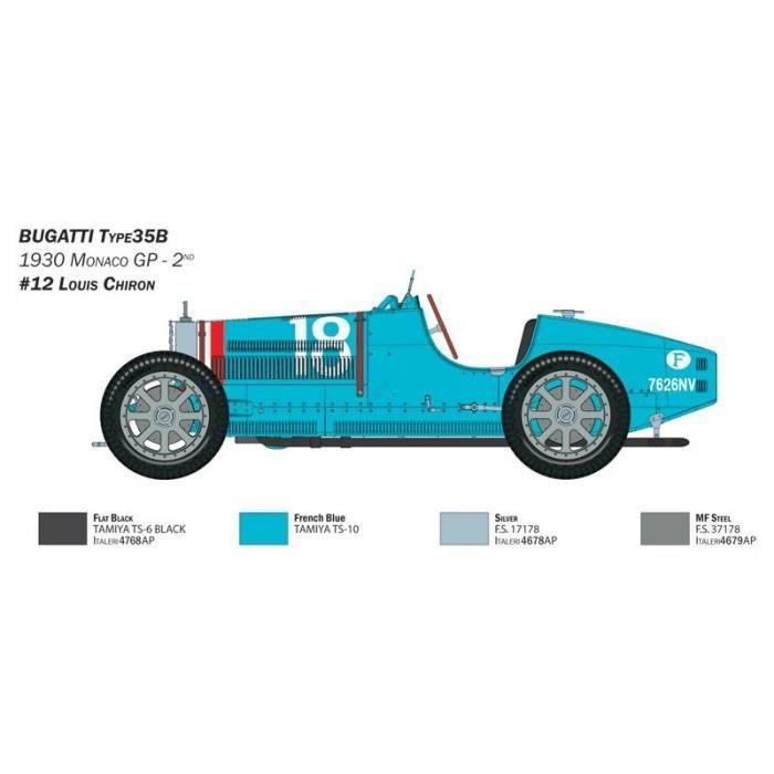 ITALERI - Maquette Voiture Bugatti Type 35b Italeri 4710 1/12ème Maquette Char Promo - Ref : 13462