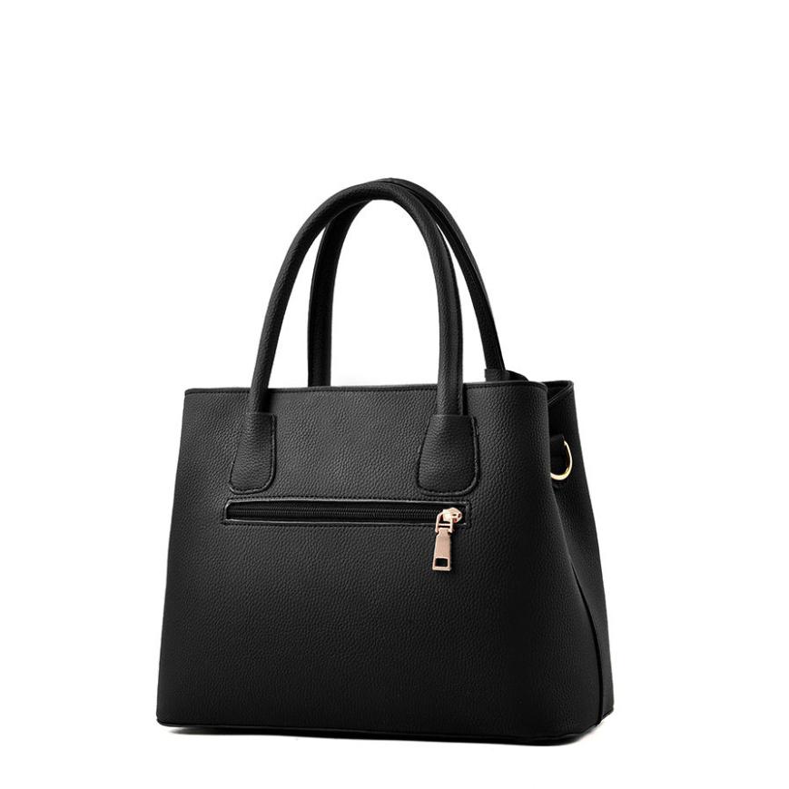 Women's Soft Leather Handbag Large Capacity Single Shoulder Messenger Bag Solid Color Leather Bag for Office Ladies