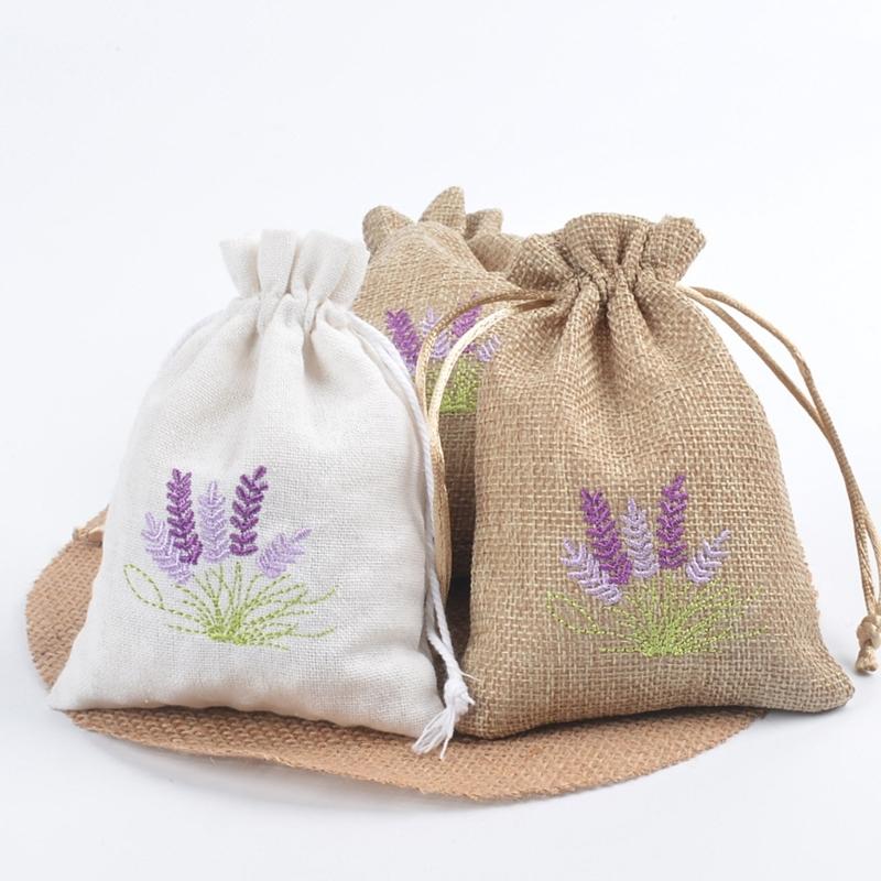 Multipurpose Cotton and Linen Sachet Lavenders Bags with Drawstring for Spices, Herbs, and Jewelry 10Pieces