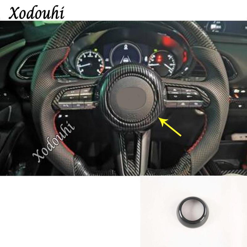 Car Body Cover Detector Sticker Steering Wheel Interior Kit Trim Lamp Frame Part 1PCs For Mazda CX-30 CX30