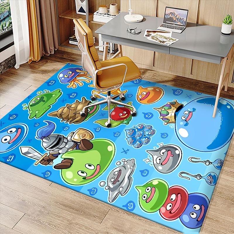 Dragon Quest Slimes Printed Absorbent Washable Carpet,Non-Slip Bathroom Mats,Kitchen Rugs,Living Room Entrance,Camping Picnic Rugs