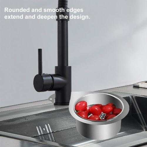 Multi-functional Sink Strainer Basket, Corner Sink Strainer, Kitchen Sink Caddy, Kitchen Waste Filter, for Washing Vegetables and Fruits. (Silver, 2 P