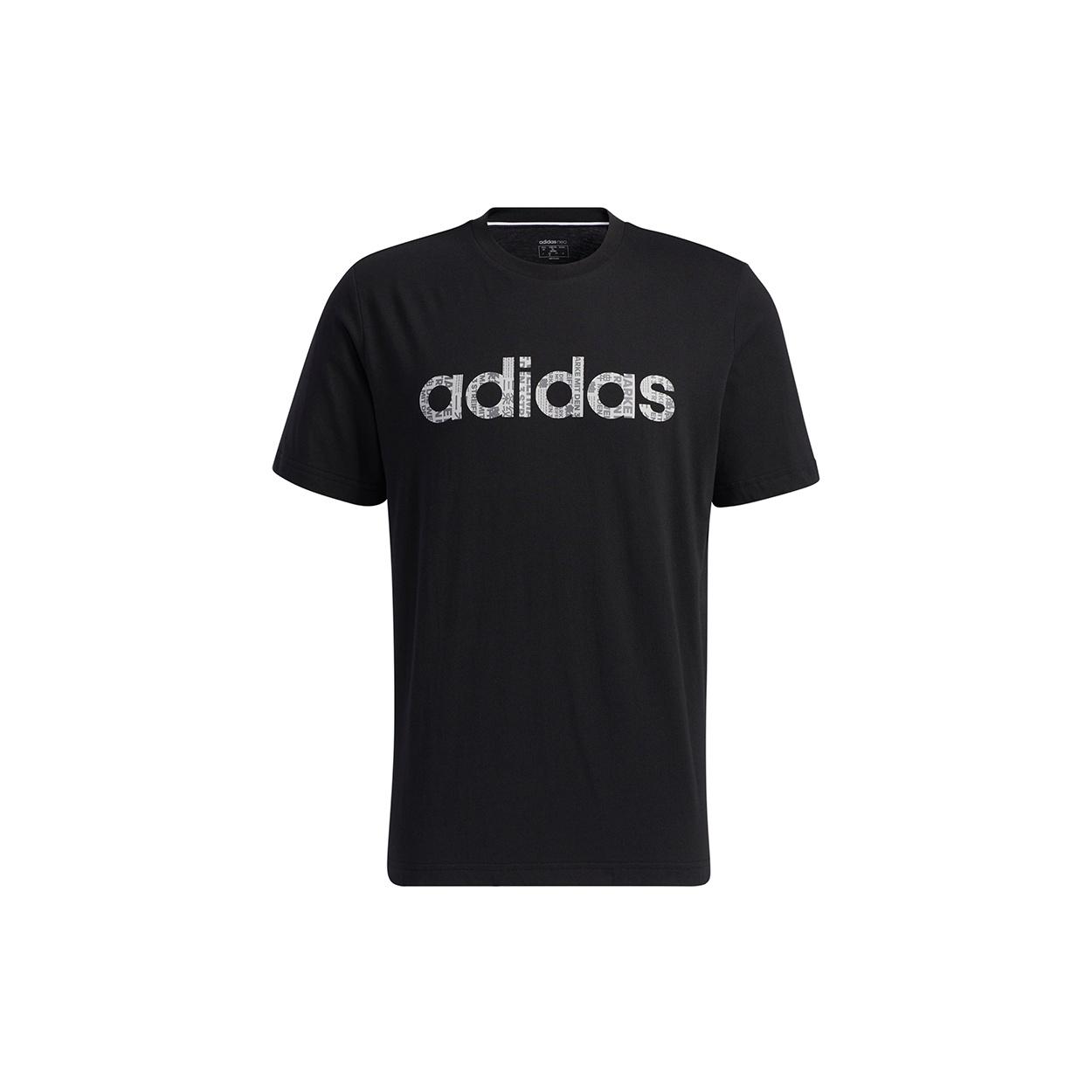 adidas neo M Ce Grph Tee1 Logo Printing Sports Short Sleeve Black Men s GP4881 XL