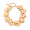 Wind Metal Texture Glossy Love Necklace Female, Fashionable And Simple Three-Dimensional Heart-Shaped Collarbone Necklace