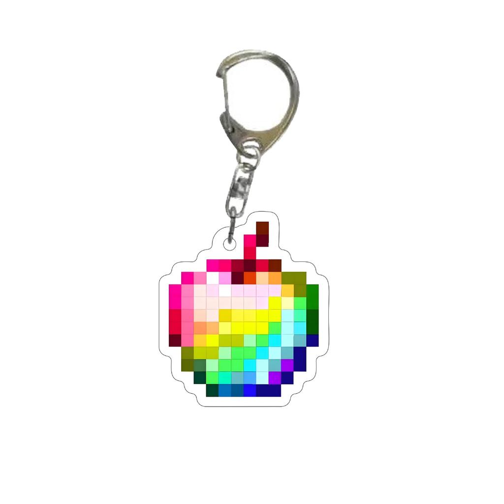 Cartoon Pixel Welt Kumpel Schlüsselanhänger, Überlebens Totem & Goldener Apfel Acryl Anhänger, Kawaii Spiel Inspiriertes Taschenanhänger