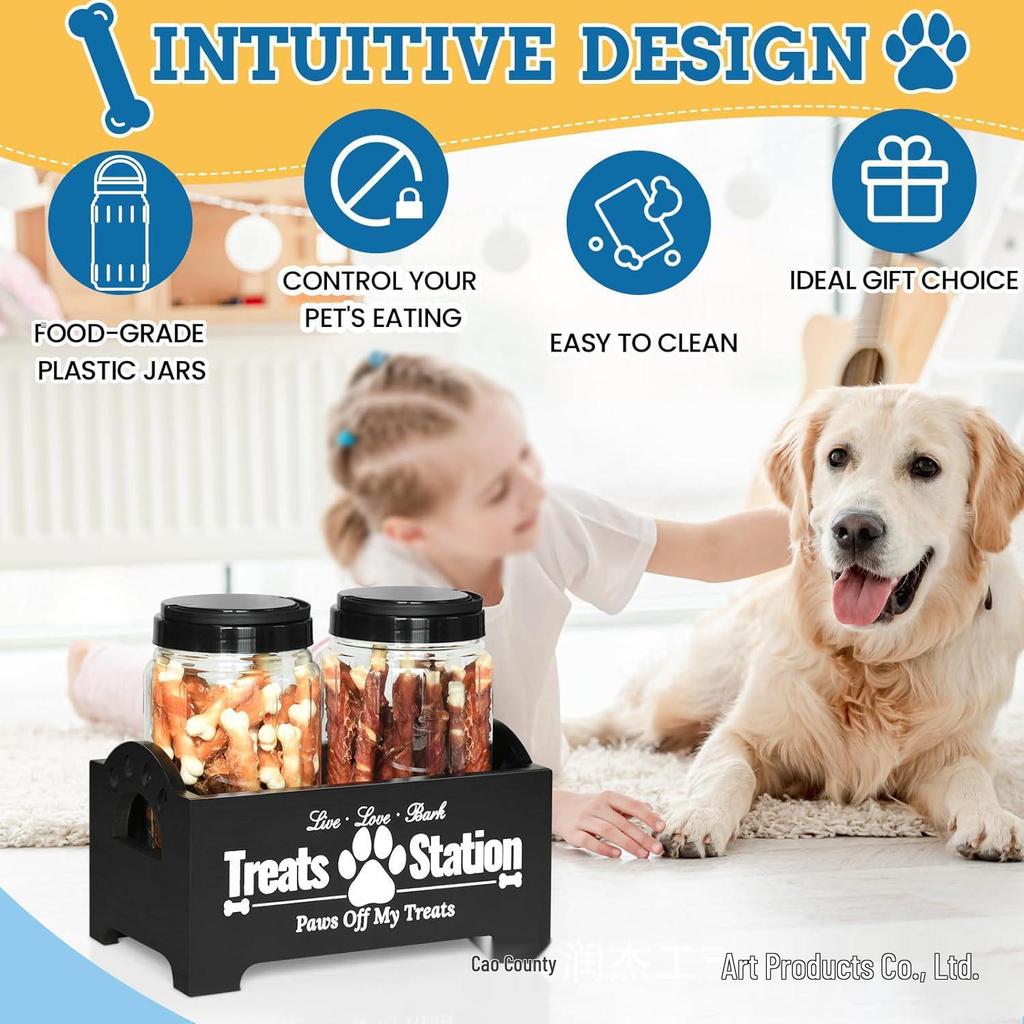 Black & White Wooden Pet Storage Box: Dog Food & Toy Organizer, Sealed Container
